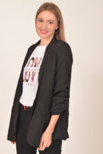 Σακάκι blazer με σούρες - Image 4