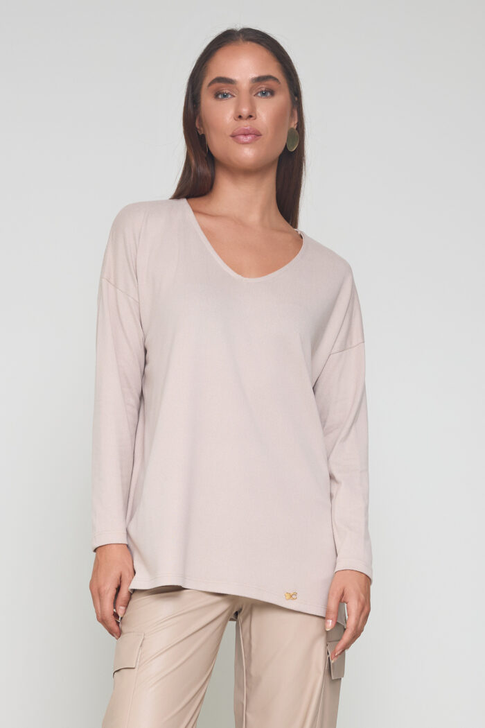Μπλούζα V oversized πλεκτή essentials - Image 1