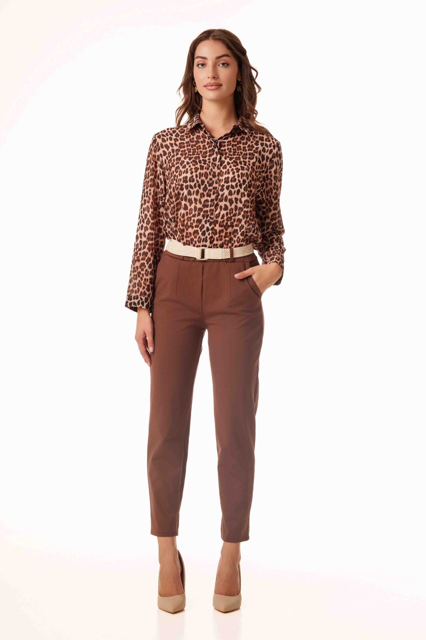 Evoto Παντελόνι υφασμάτινο με ζώνη - Image 1