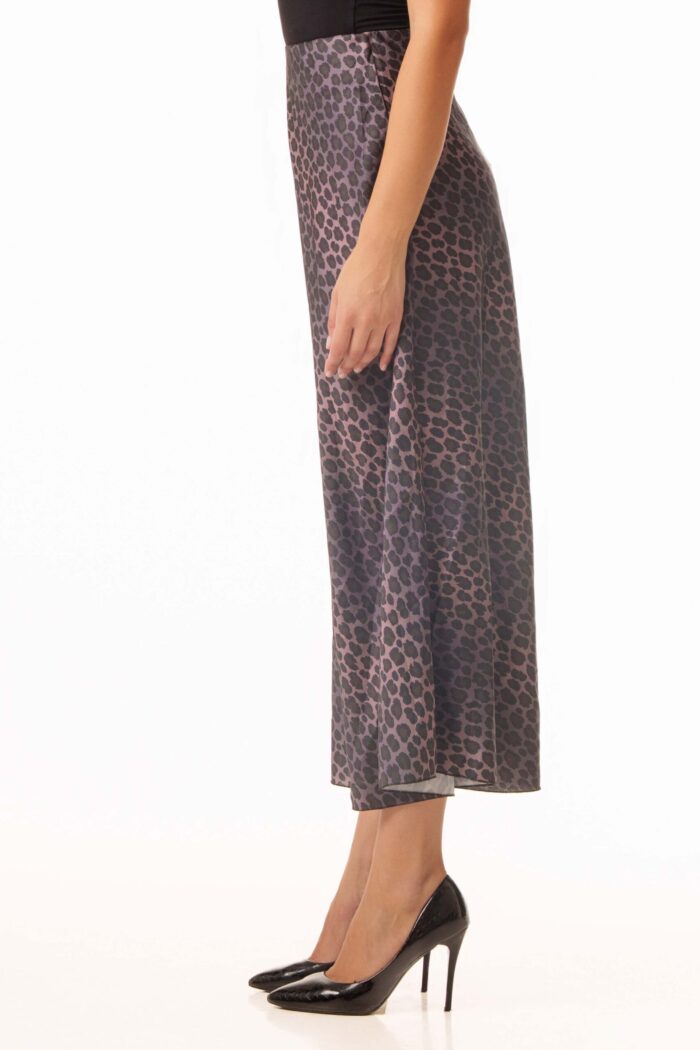 Φούστα σατέν με animal print - Image 3